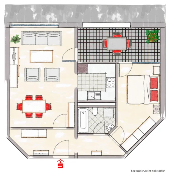 Hier können Sie sich einen Überblick der Wohnung verschaffen