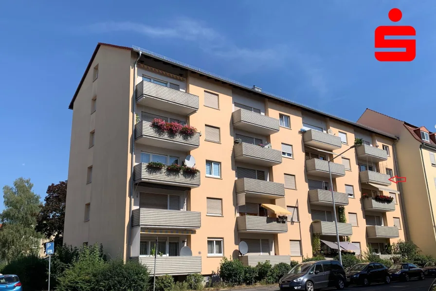 Südansicht - Wohnung kaufen in Schweinfurt - Gemütliche Eigentumswohnung in zentraler Lage von Schweinfurt