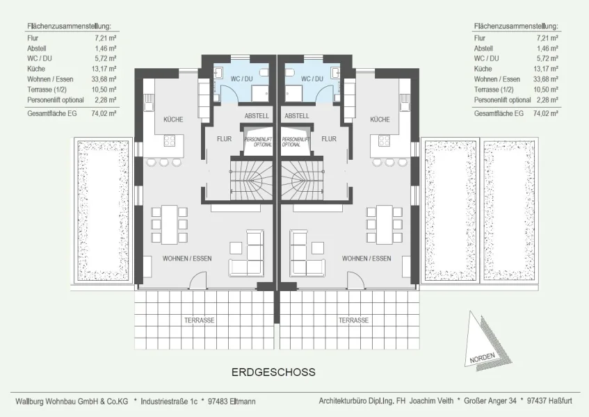 Grundriss EG mit offener Küche