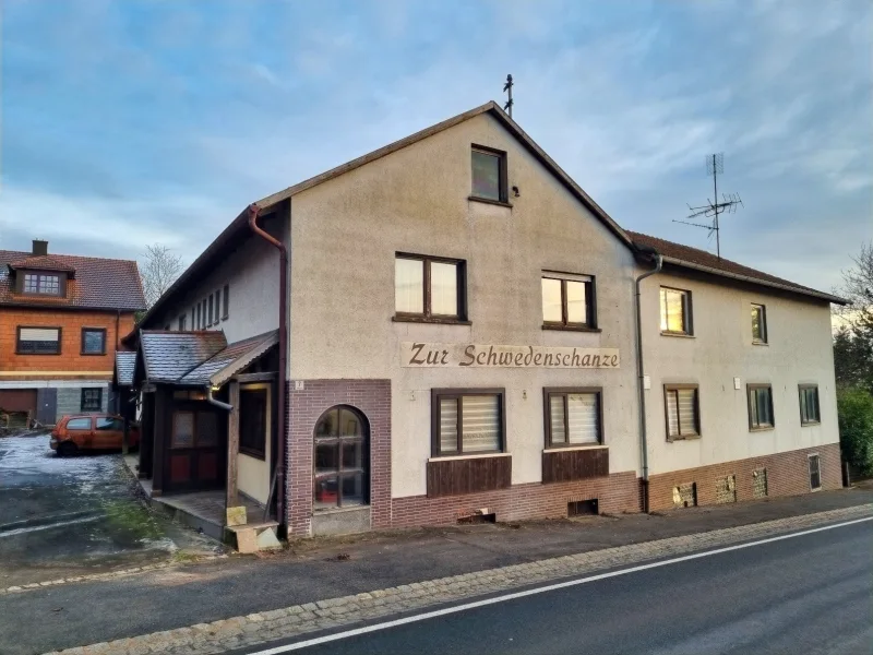 Gastronomiebetrieb - Haus kaufen in Hofheim - EINZIGARTIGES ANWESEN “Zur Schwedenschanze” - EFH + Gastrobetrieb auf 8.849 m² Grund