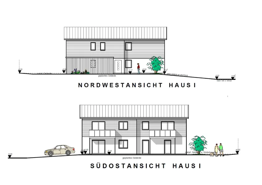 Nordwestansicht_Südostansicht - Zinshaus/Renditeobjekt kaufen in Bad Königshofen - Neubau Eigentumswohnungen in Bad Königshofen