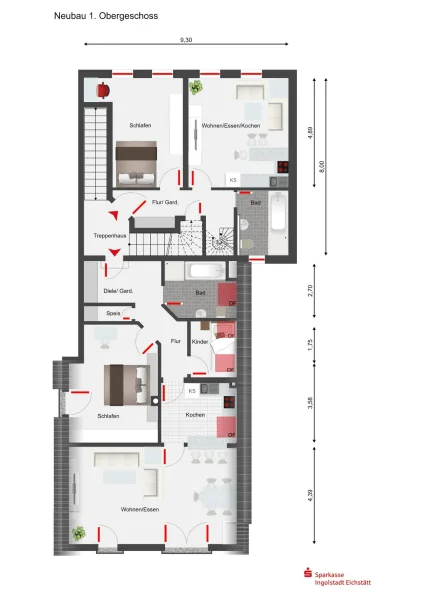 Grundriss Neubau 1. OG