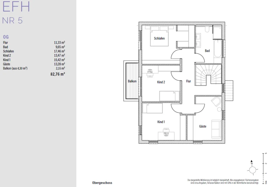 Grundriss OG EFH Alternative