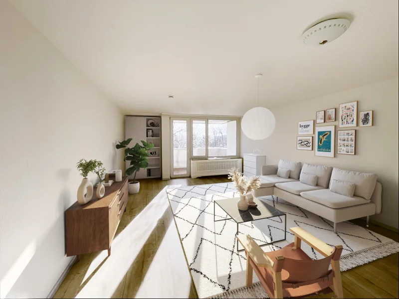 Wohnraum mit Homestaging - Wohnung kaufen in Weilheim - Sonniges Apartment in strategisch günstiger Lage