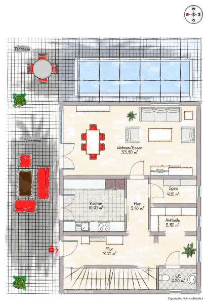 Grundriss Erdgeschoss Haupthaus