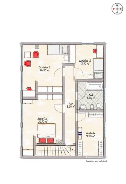 Grundriss Dachgeschoss Haupthaus