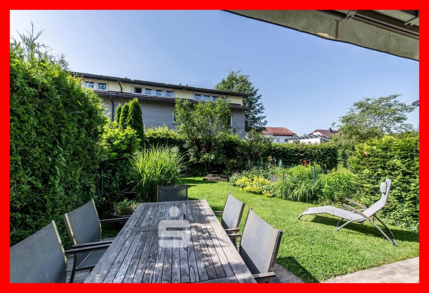 Blick in den Garten - Haus kaufen in Penzberg - Stadtleben und trotzdem gleich in der Natur