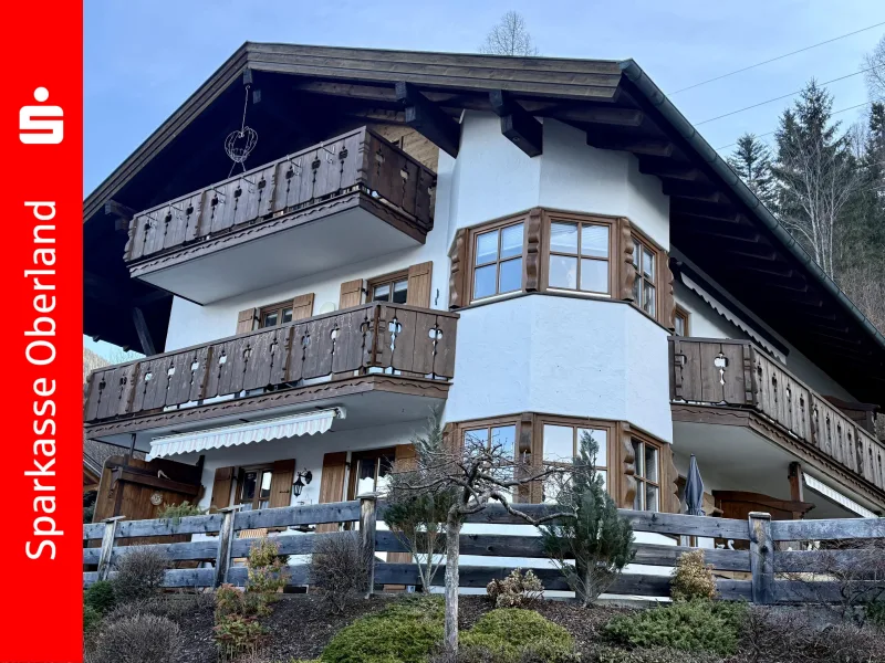 Hausansicht - Wohnung kaufen in Mittenwald - Alpiner Charme mit Ausblick in Mittenwald