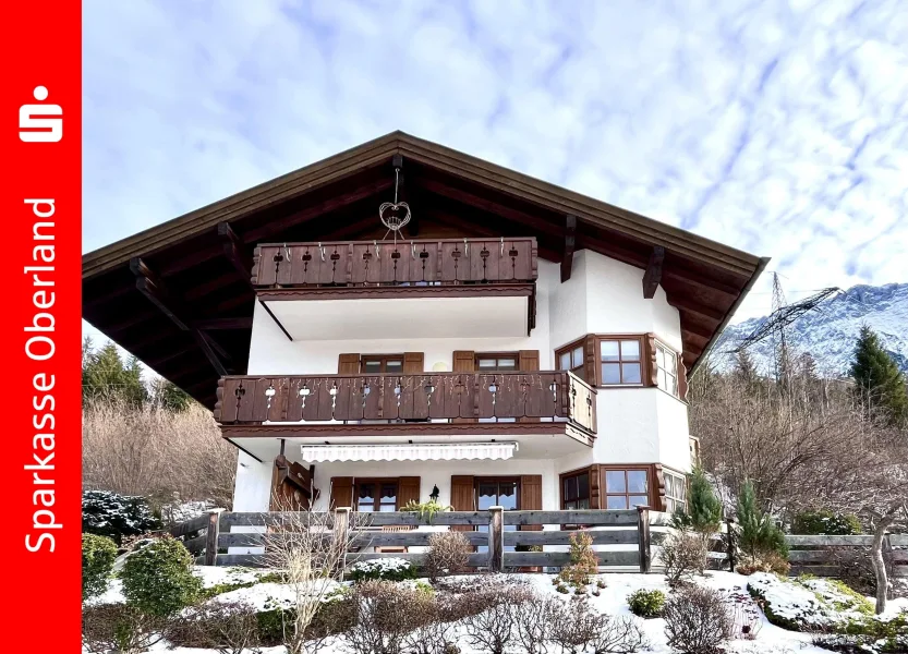 Hausansicht - Wohnung kaufen in Mittenwald - Alpiner Charme mit Ausblick in Mittenwald