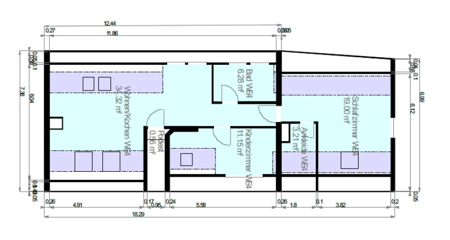 bemaßter Grundriss DG