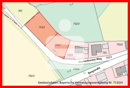 Auszug aus dem Bayernatlas - Grundstück kaufen in Kleinsendelbach - landwirtschaftliche Fläche / Freizeitgrundstück