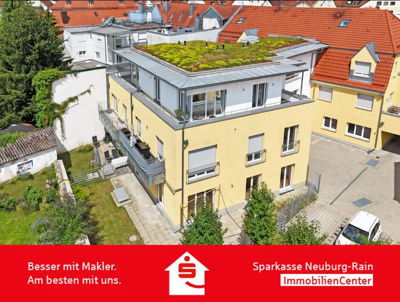 Außenansicht - Wohnung mieten in Neuburg - Genießen Sie die Abendsonne auf der eigenen Dachterrasse!