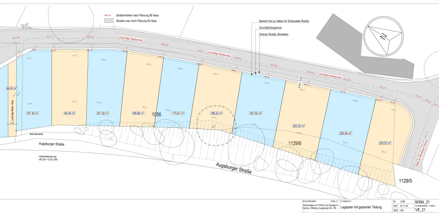 Lageplan mit Doppelhaushälften