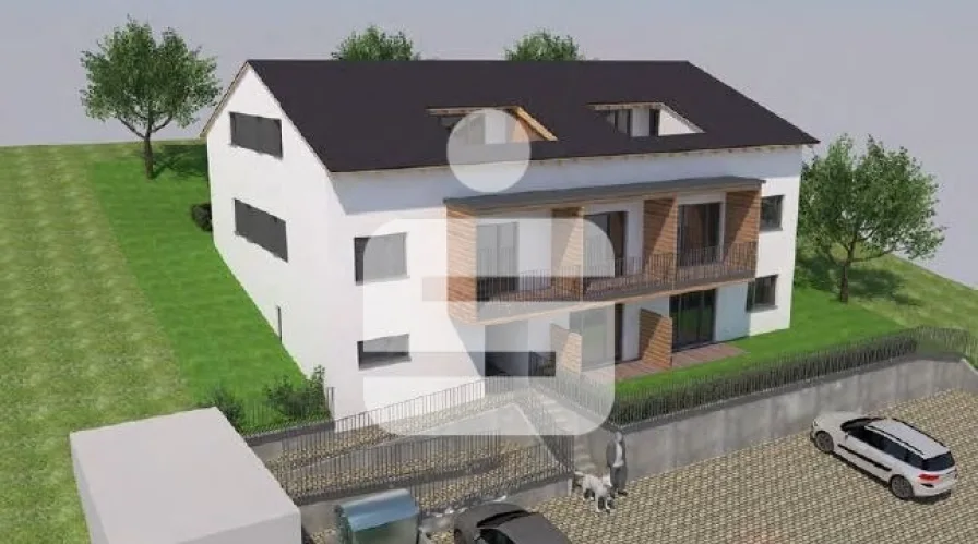 Ansicht Süd-West - Wohnung kaufen in Tiefenbach - Moderne Neubauwohnung in Tiefenbach zum Wohlfühlen