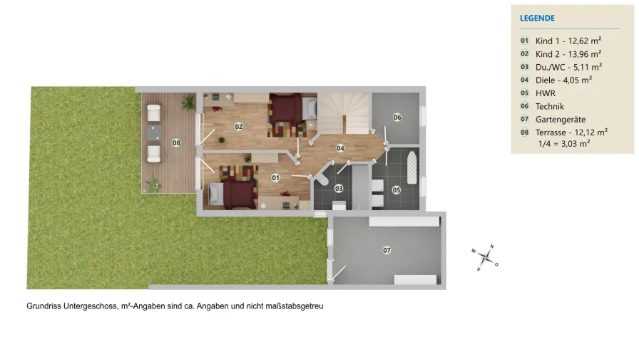 Grundriss Haus 1 Untergeschoss