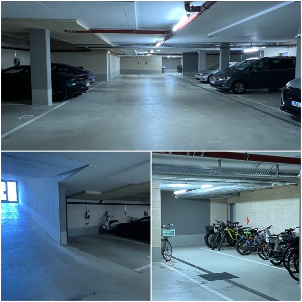 Tiefgarage mit Fahrradbereich