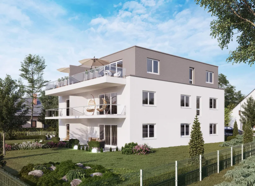 Süd-Ost-Visualisierung - Wohnung kaufen in Lauingen - Moderne Wohnungen in Ortsrandlage