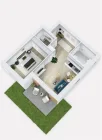 Grundriss 3D 2-Zimmerwohnung