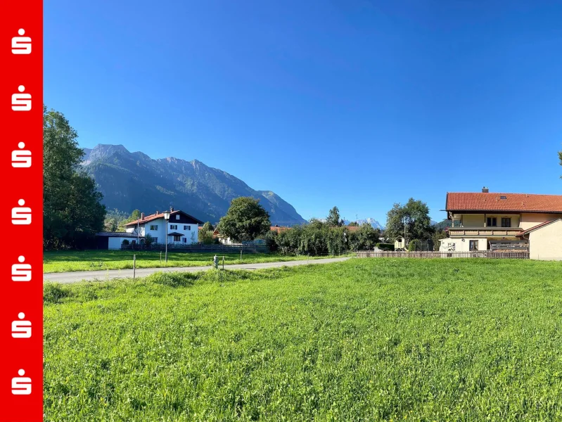 Panorama von der künftigen Terrasse - Grundstück kaufen in Eschenlohe - Bauplatz für ein Traumhaus mit Bergblick