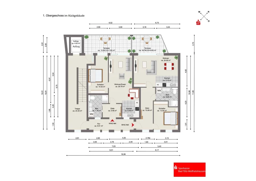 Wohnungen 1. Obergeschoss