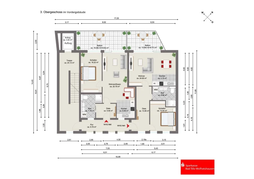 Wohnungen 3. Obergeschoss