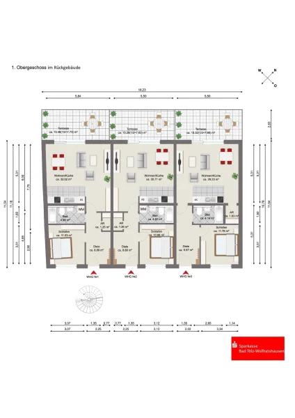 Wohnungen 1. Obergeschoss 1-3