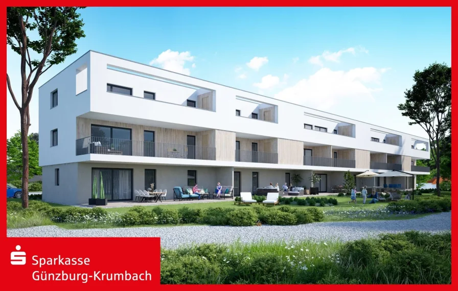 Ansicht Südwesten - Wohnung kaufen in Günzburg - TAINZO - Zukunftsorientiertes Wohnen