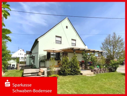 Süd-Terrassen-Loggia mit Gartenzugang - Haus kaufen in Ustersbach - Wohn- und Geschäftshaus in Ustersbach