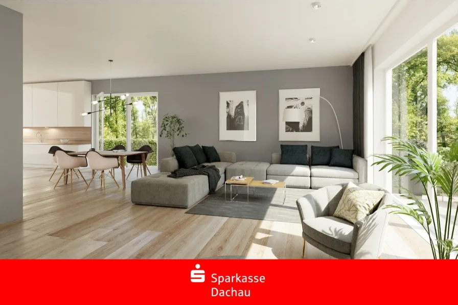 Wohnbereich Erdgeschoss - Haus kaufen in Karlsfeld - Großzügige Doppelhaushälfte für die Familie