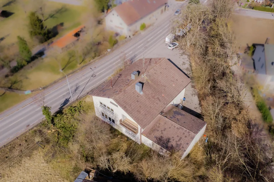 Vogelperspektive - Grundstück kaufen in Inning - Bauen im Herzen des Ortszentrums von Inning am Ammersee