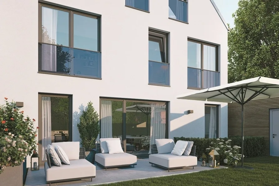 Terrasse mit Garten - Haus kaufen in München - Neubau REH mit 6 Zimmern in Untermenzing