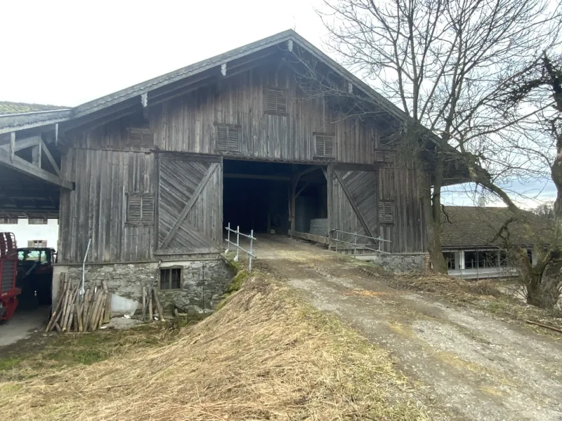 Tenne mit Zufahrtsbrücke