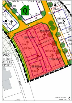 Bebauugsplan Ausschnitt 20.02. - Grundstück kaufen in Isen - Grundstücke für Mehrfamilienhäuser 