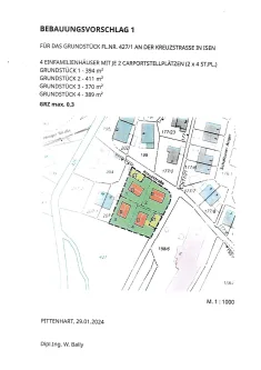 02 Bebauungsvorschlag 1 - Grundstück kaufen in Isen - Großes Wohnbaugrundstück in Innenbereichslage, vielfältig bebaubar