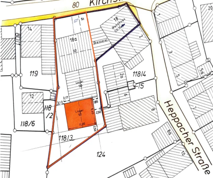 Lageplan - Grundstück kaufen in Korb - Grundstück zur Neubebauung