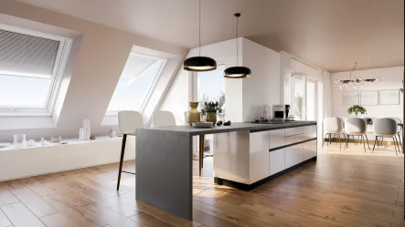 Küche - Wohnung kaufen in Aichwald - = PROVISIONSFREI = Moderne 5-Zimmer-Maisonette-Neubauwohnung