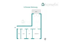 Grundriss- 3-Zimmer-Wohnung