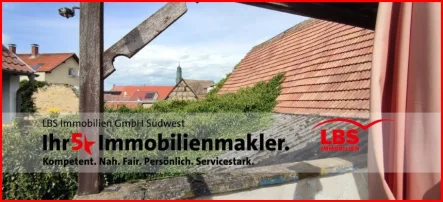 Dachterrasse Anbau Ausblick - Haus kaufen in Meckenheim - Teilsaniertes, bezugsfertiges Winzerhaus mit Anbau zur Fertigstellung