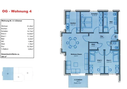 Wohnung4 - Wohnung kaufen in Stühlingen - Neubau von Eigentumswohnungen im Zentrum von Stühlingen