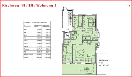 GrundrissWohnung1Kirchweg18 - Wohnung kaufen in Stühlingen - Modernes Wohnen im Zentrum von Stühlingen