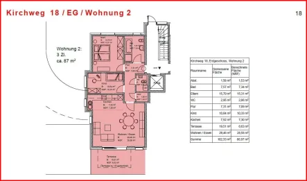 GrundrissWohnung2Kirchweg18 - Wohnung kaufen in Stühlingen - Modernes Wohnen im Zentrum von Stühlingen