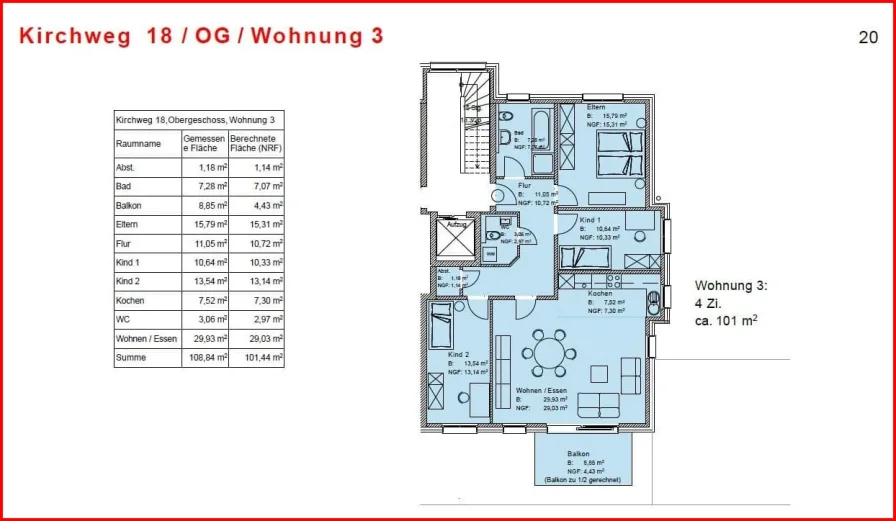 GrundrissWohnung3Kirchweg18 - Wohnung kaufen in Stühlingen - Modernes Wohnen im Zentrum von Stühlingen