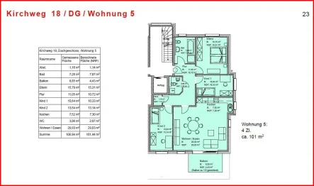 GrundrissWohnung5Kirchweg18 - Wohnung kaufen in Stühlingen - Modernes Wohnen im Zentrum von Stühlingen