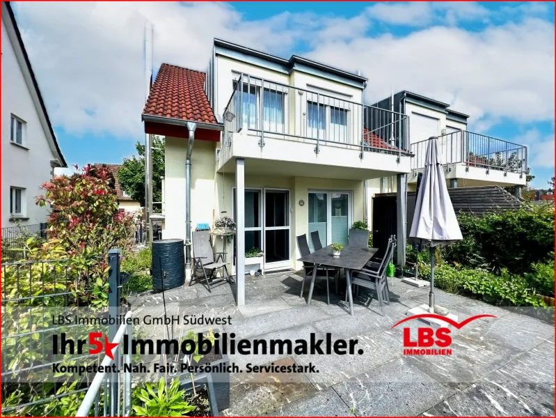 Hausansicht von Terrasse - Haus kaufen in Dettenhausen - Freundlich-sonniges Wohlfühlzuhause!