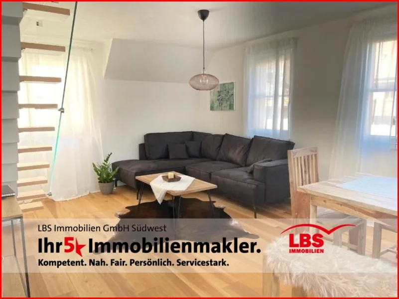 Wohnzimmer - Wohnung kaufen in Gengenbach - Exklusive Maisonettewohnung 