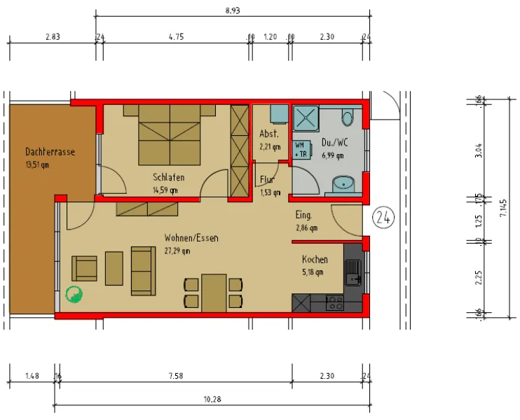 Penthaus 24 Grundriss