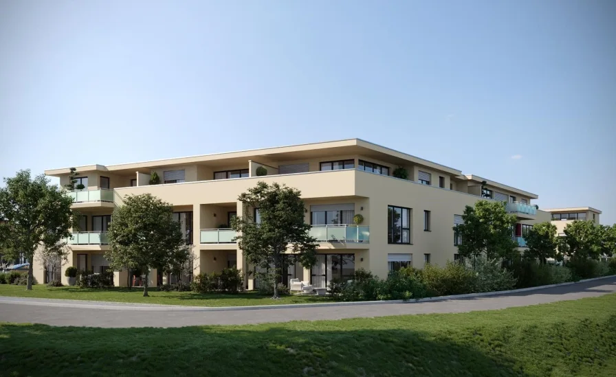 Südansicht - Wohnung kaufen in Landau - Penthousewohnung in exponierter Südwestlage mit Fernblick zum Schwarzwald und zum Pfälzerwald