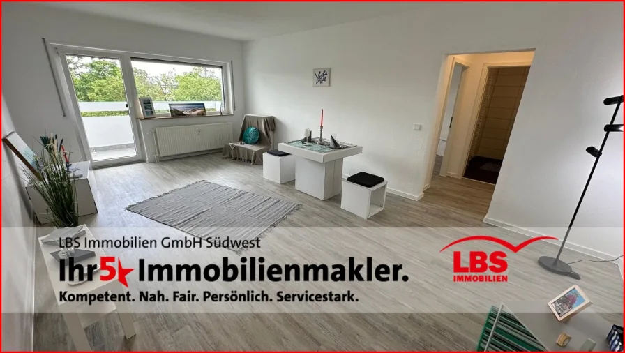 Wohnzimmer - Wohnung kaufen in Mutterstadt - ** Gehobene und Modernisierte 2-ZKB-Balkon Wohnung  **