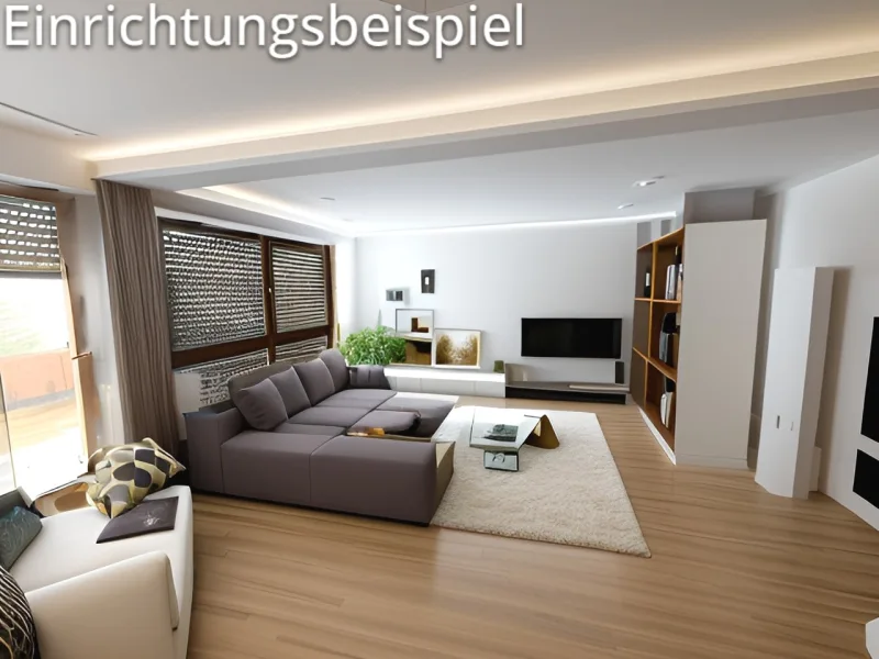 Wohn-, Ess- und Schlafzimmer