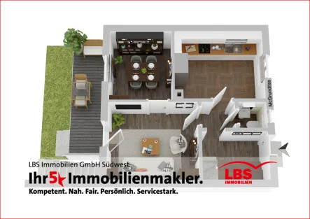 3 D Plan Erdgeschoß - Haus kaufen in Neustadt - NEUSTADT- Ein Reihenmittelhaus wartet auf Sie!